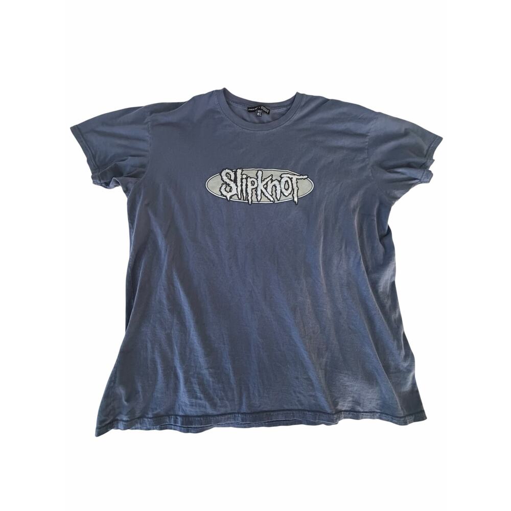 Slipknot x Dolls Kill Oversized Graphic Tee 🖤 Washed Blue Band Shirt Size M/L
